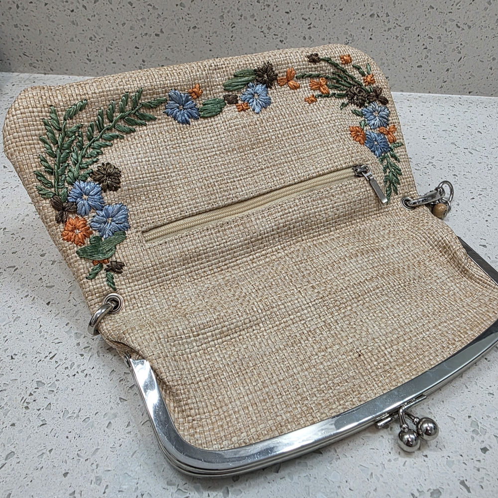 Rafe Beige Floral Embroidered Shoulder Bag - Picture 6 of 11